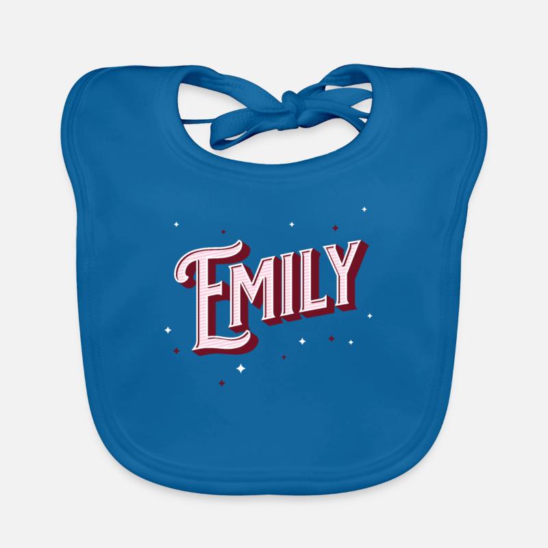 Emily names personalized Organic Baby Bibs
