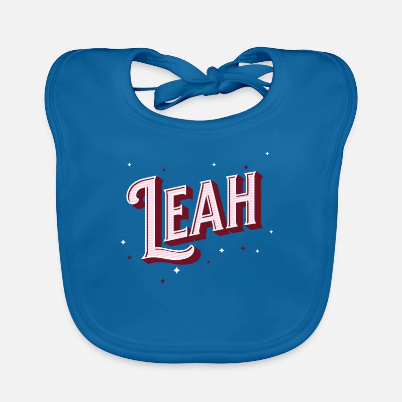 Leah name personalized Organic Baby Bibs