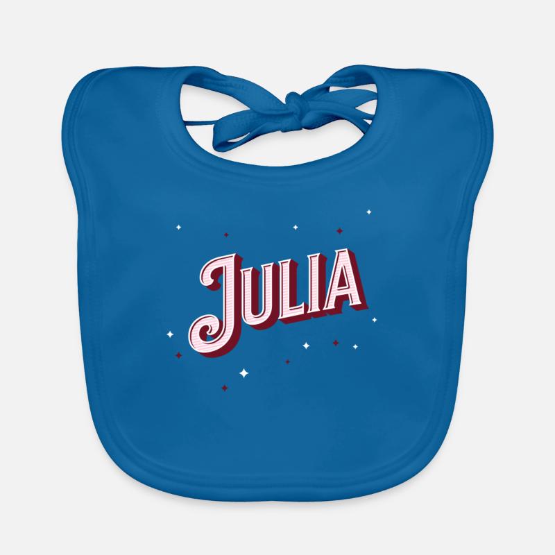 Julia name personalized Organic Baby Bibs