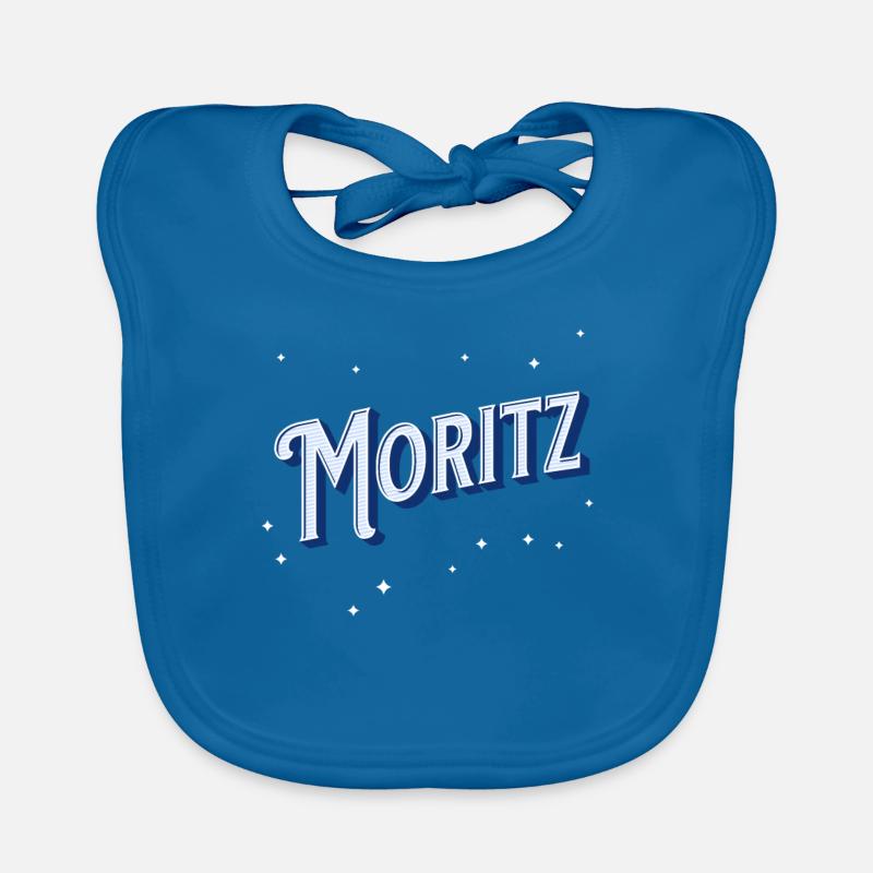 Moritz name personalized Organic Baby Bibs