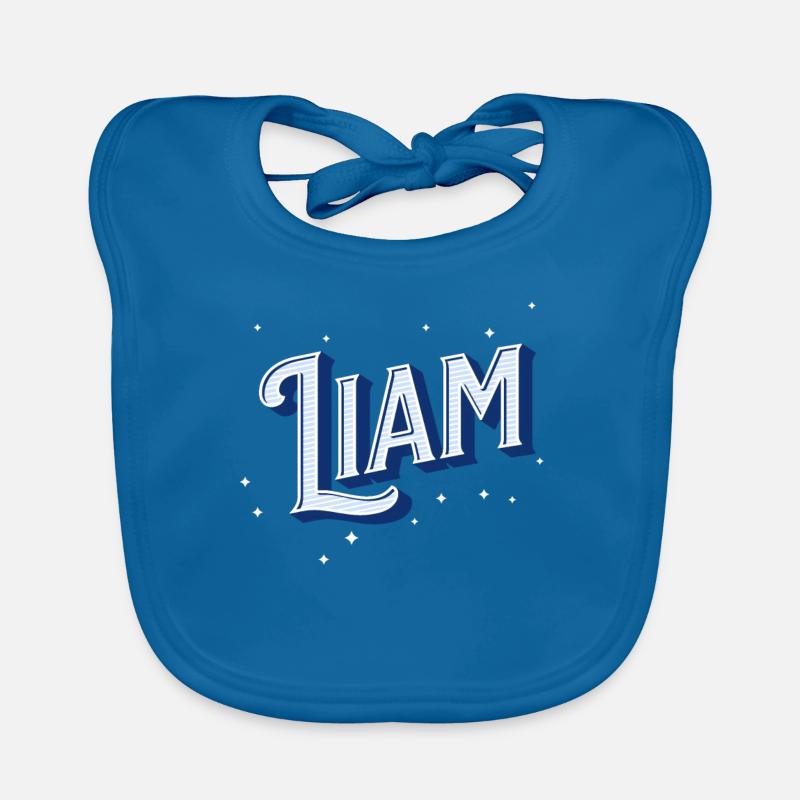 Liam name personalized Organic Baby Bibs