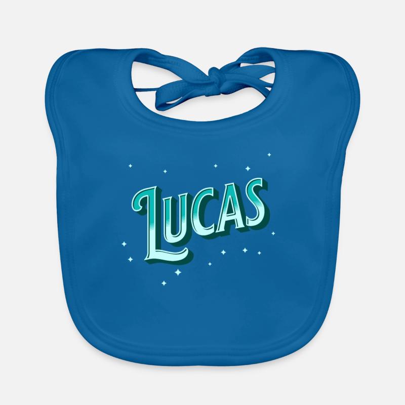 Lucas' name personalized Organic Baby Bibs