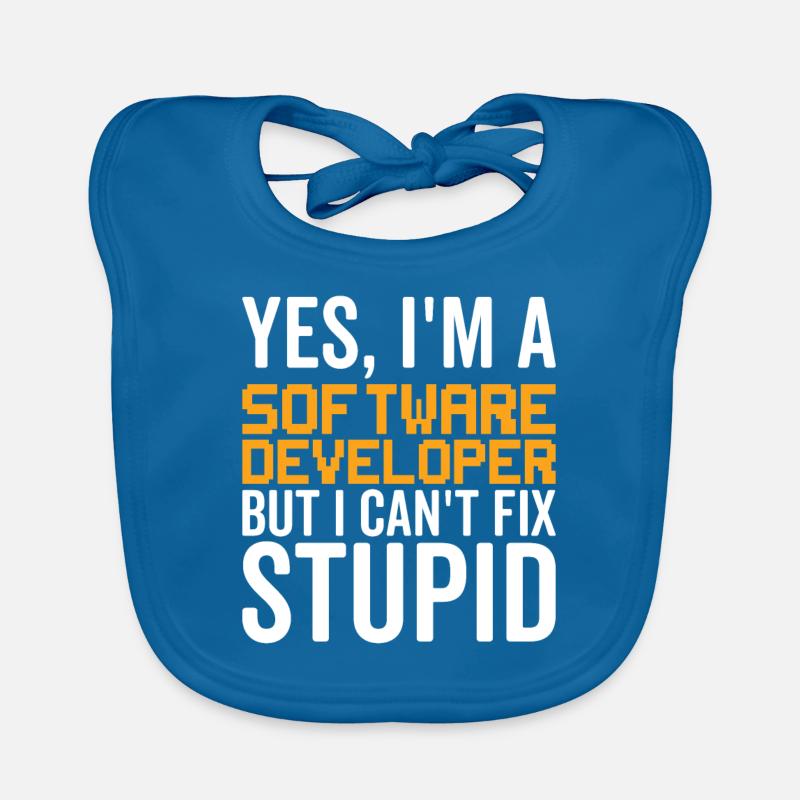 Stupid - Software Developer Organic Baby Bibs