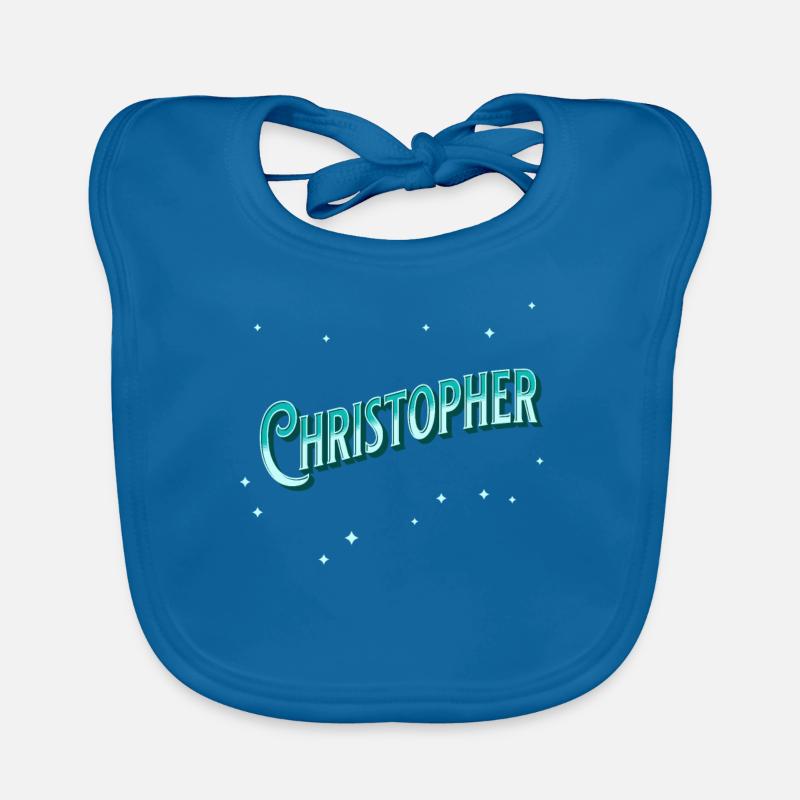 Christopher name personalized Organic Baby Bibs