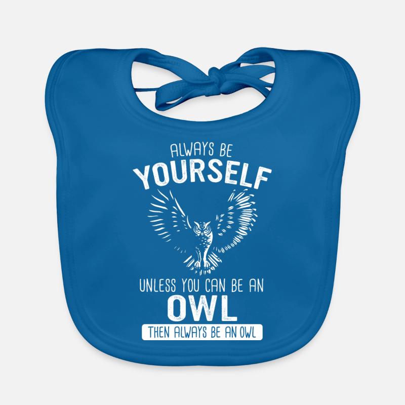 Eule Vogel Tier Eulen - Baby Bio-Lätzchen - Pfauenblau