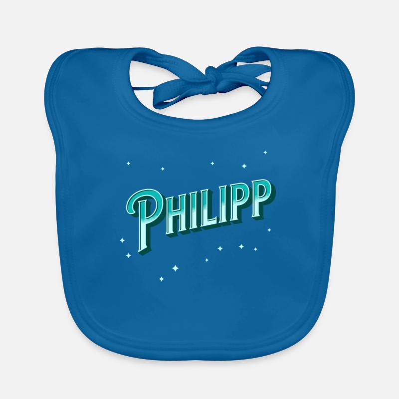 Philipp name personalized Organic Baby Bibs