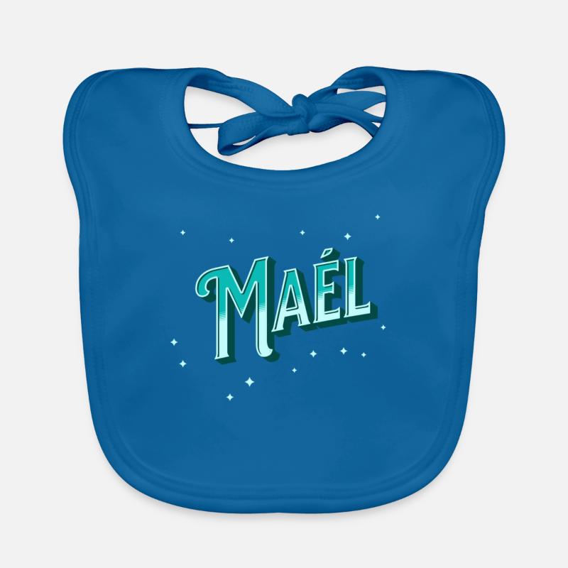 Mael names personalized Organic Baby Bibs