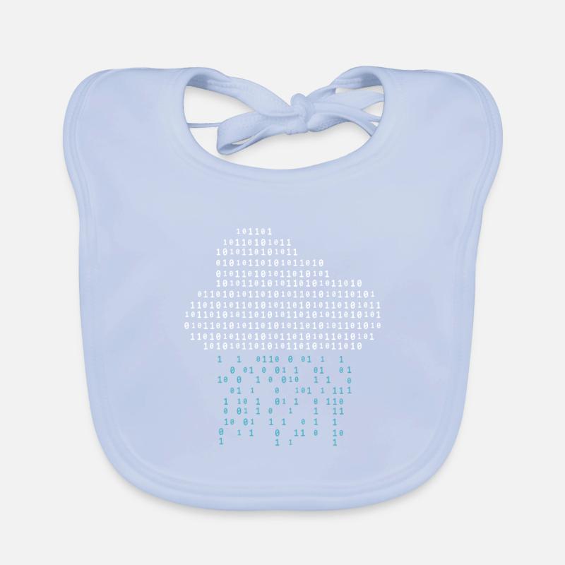 Programmierer - binary code cloud rain Baby Bio-Lätzchen