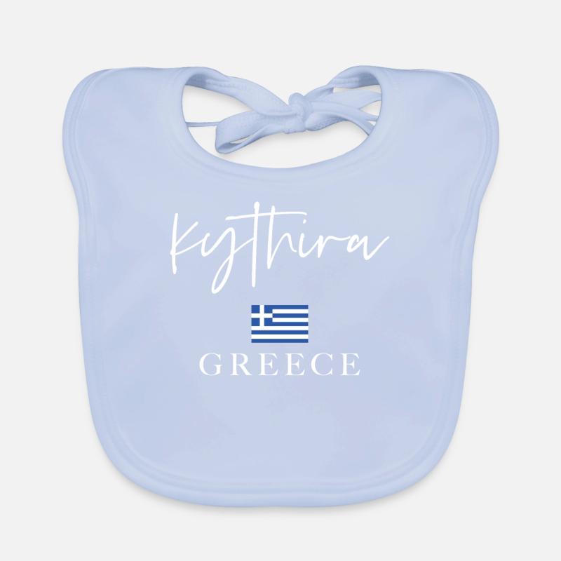 Vacances du drapeau de la Grèce - Île de Cythère Bavoir bio Bébé