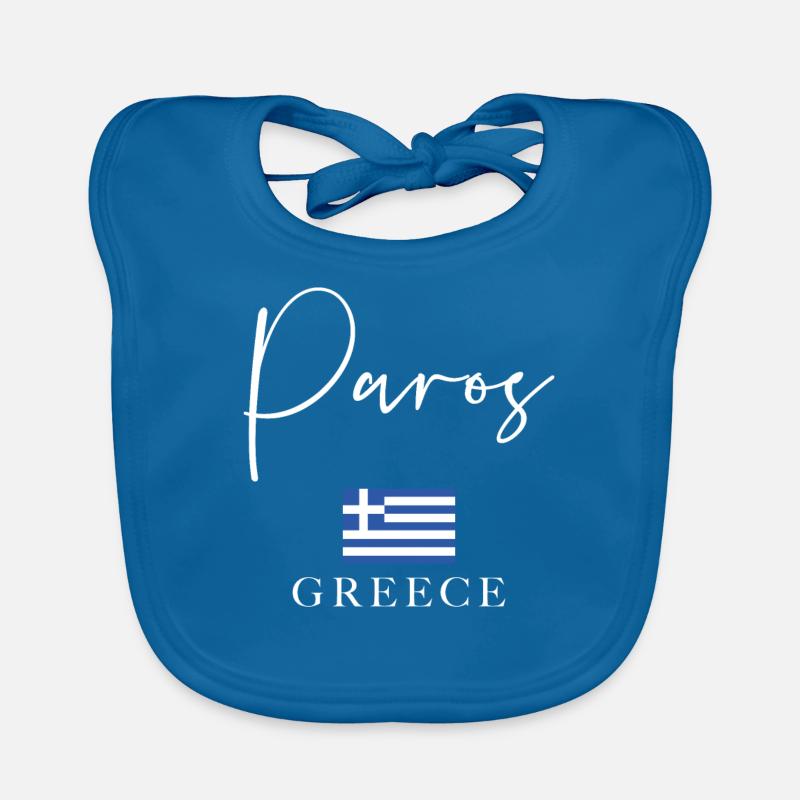 Grèce Flag Holidays - Île de Paros Bavoir bio Bébé