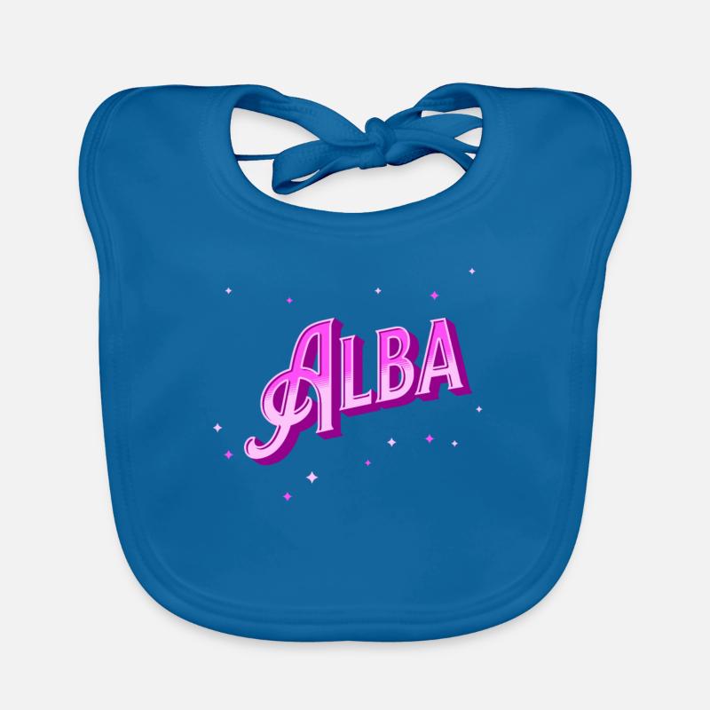 Alba name personalized Organic Baby Bibs
