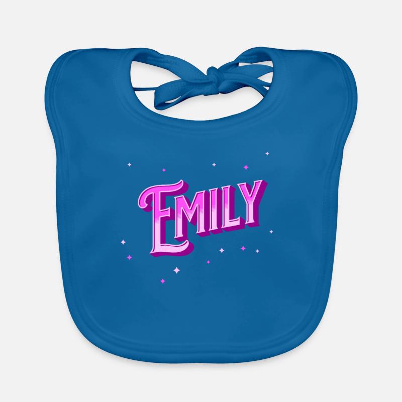 Emily name personalized Organic Baby Bibs