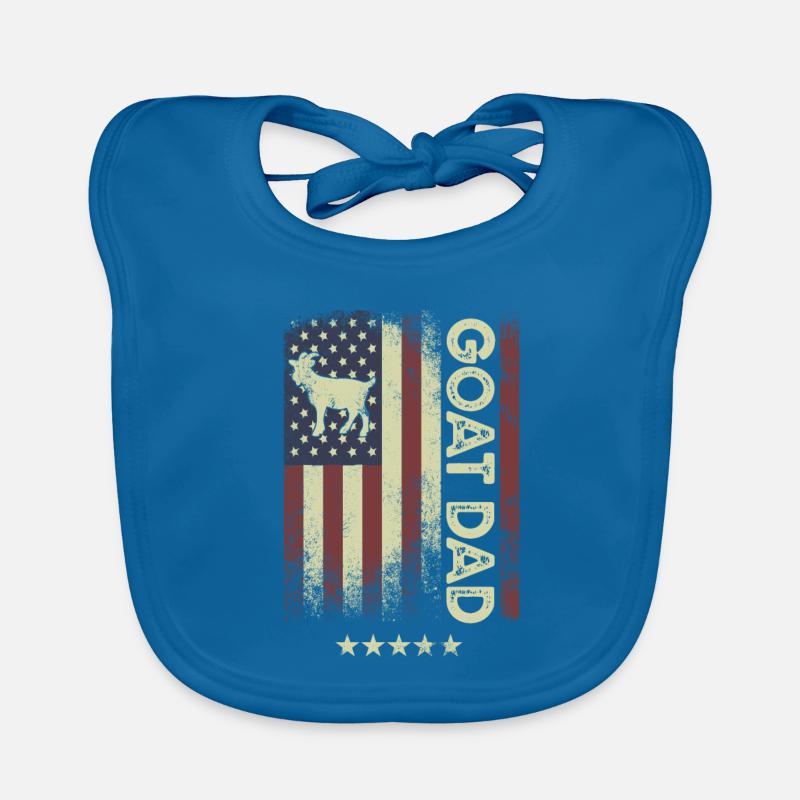 Drapeau américain - Papa de chèvre Bavoir bio Bébé