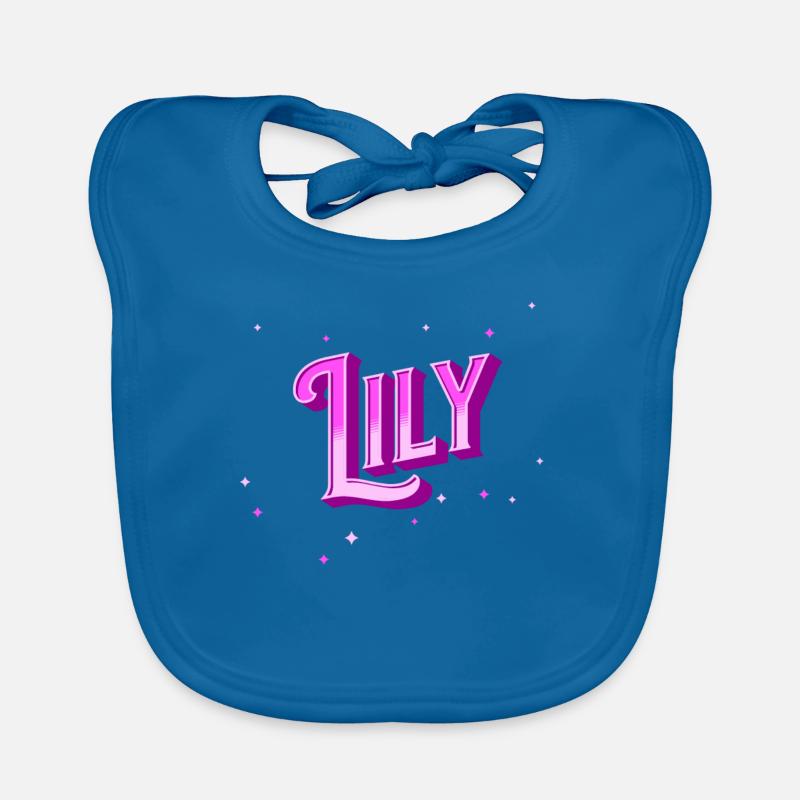Lily name personalized Organic Baby Bibs