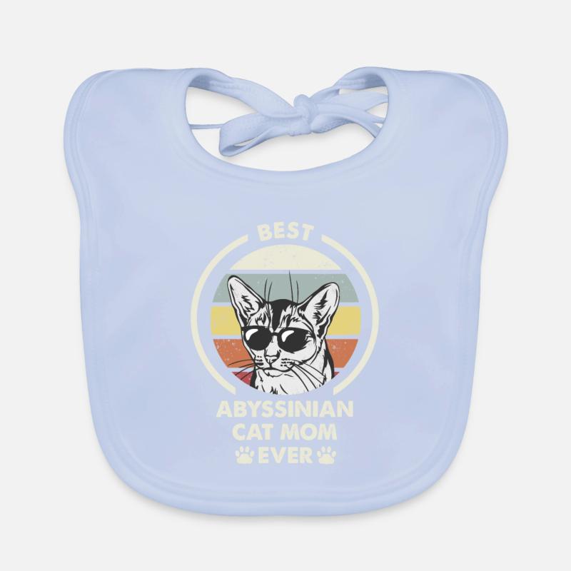 Cat Mom - Abyssinian Cat Organic Baby Bibs