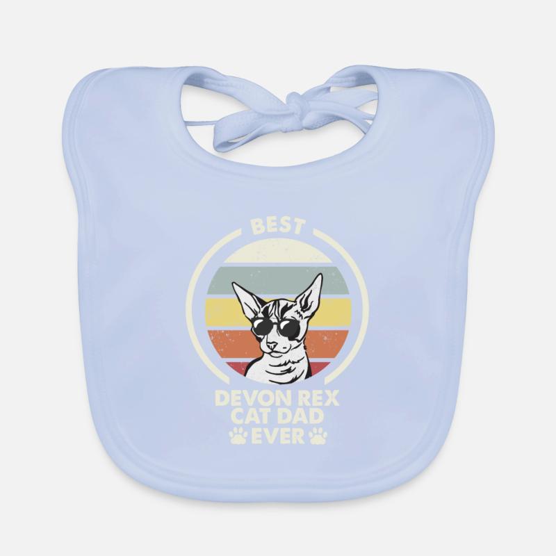 Cat Dad - Devon Rex Cat Organic Baby Bibs