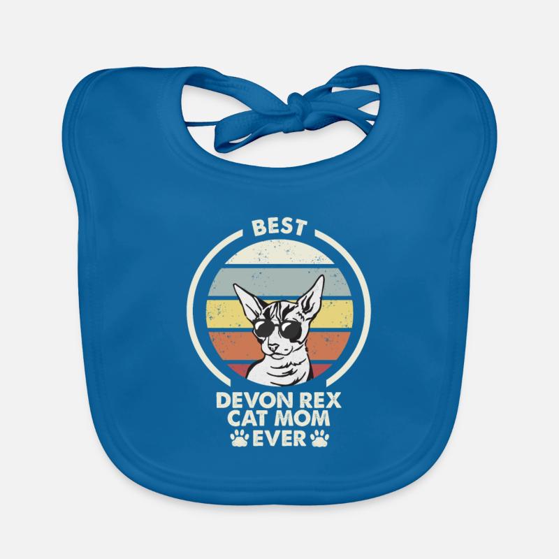 Cat Mom - Devon Rex Cat - Baby Bio-Lätzchen - Pfauenblau