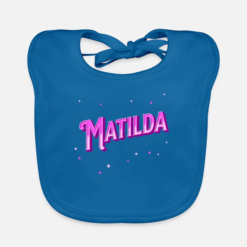 Matilda name personalized Organic Baby Bibs