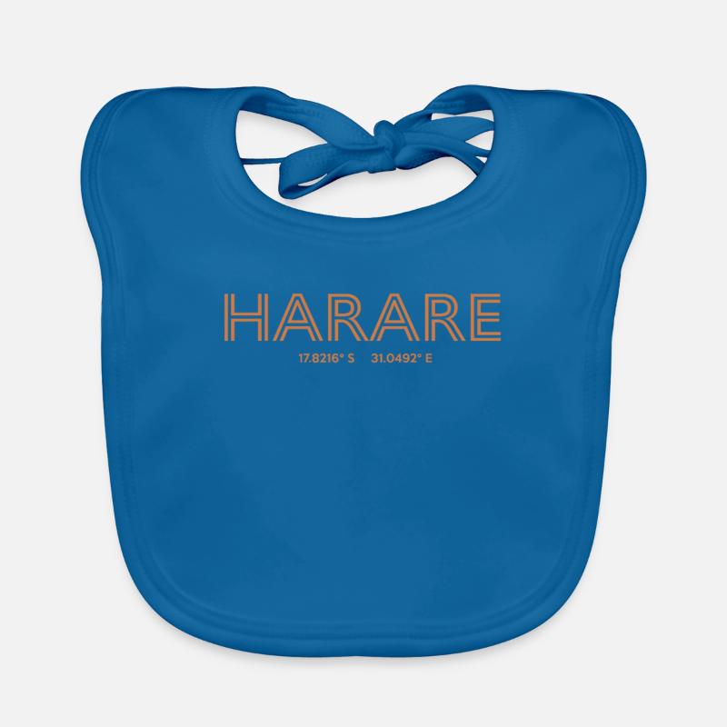 Zimbabwe City Coordinates - Harare Organic Baby Bibs