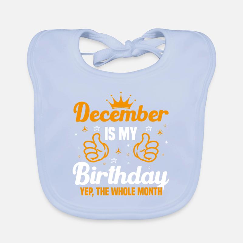 Décembre est le mois de mon anniversaire Bavoir bio Bébé