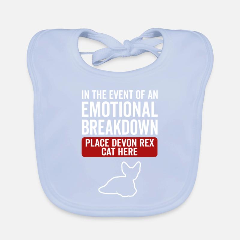 Emotional - Devon Rex Cat Organic Baby Bibs