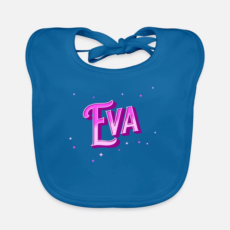 Eva name personalized Organic Baby Bibs