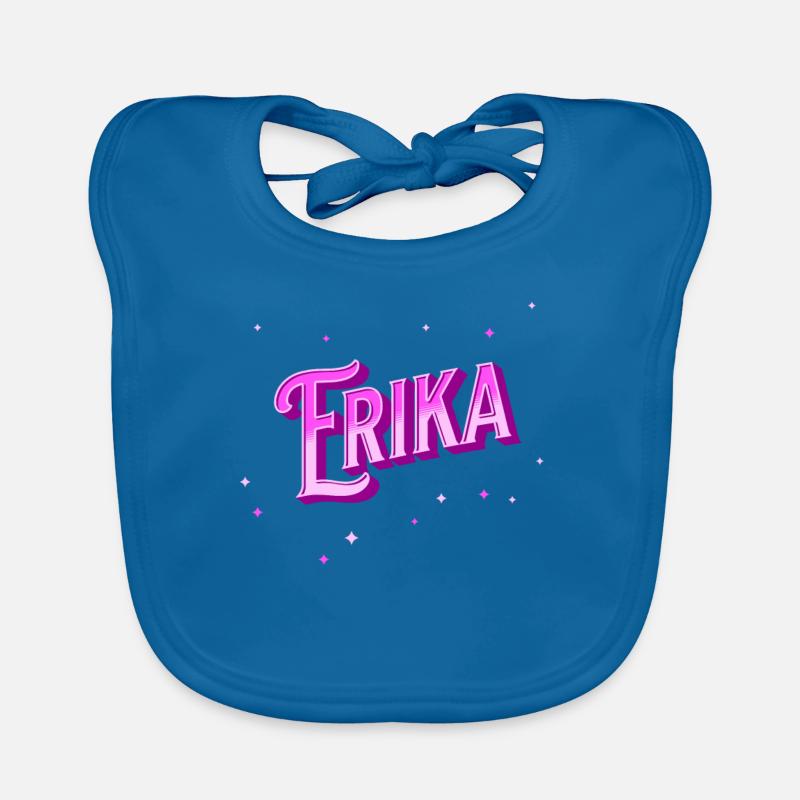 Erika name personalized Organic Baby Bibs