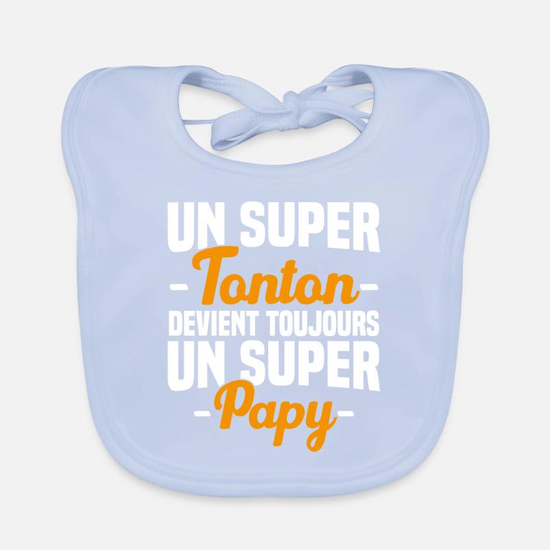 Un super tonton devient toujours un super papy Bavoir bio Bébé