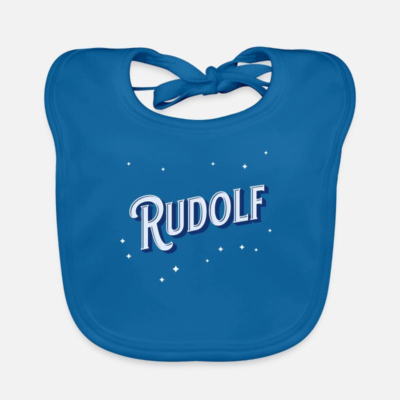 Rudolf name personalized Organic Baby Bibs