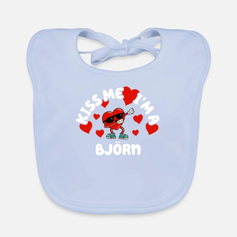 Küss mich - Valentins Tag Name Dabbing Herz Björn Baby Bio-Lätzchen