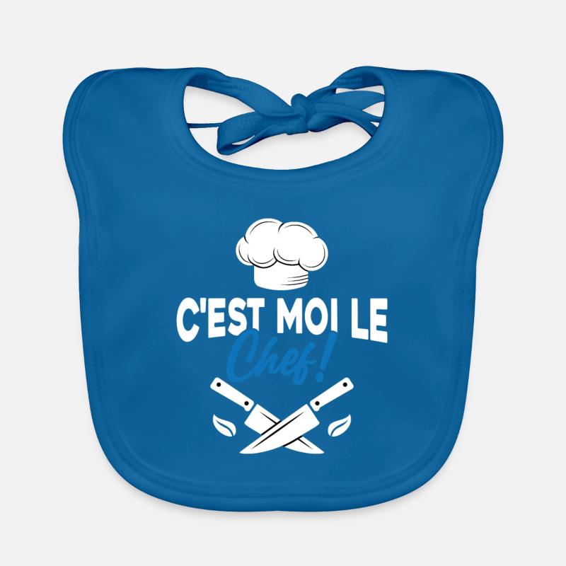 C'est moi le chef Toque de cuisinier Bavoir bio Bébé