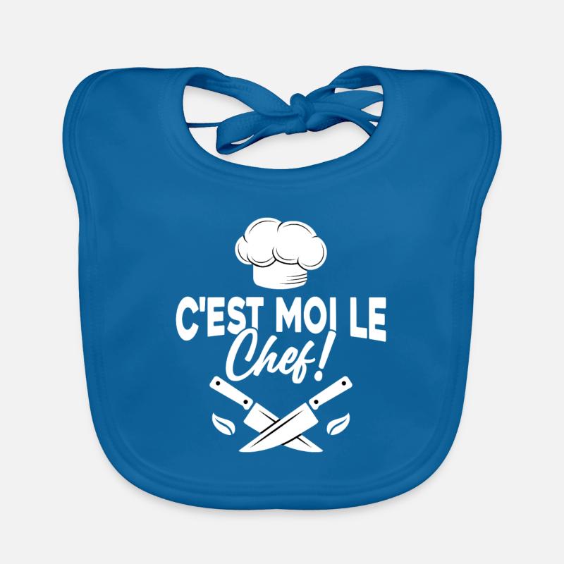 C'est moi le chef Toque de cuisinier Bavoir bio Bébé