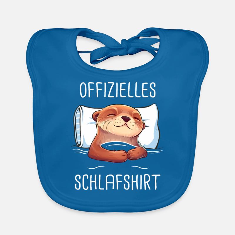Otter Seeotter - Baby Bio-Lätzchen - Pfauenblau