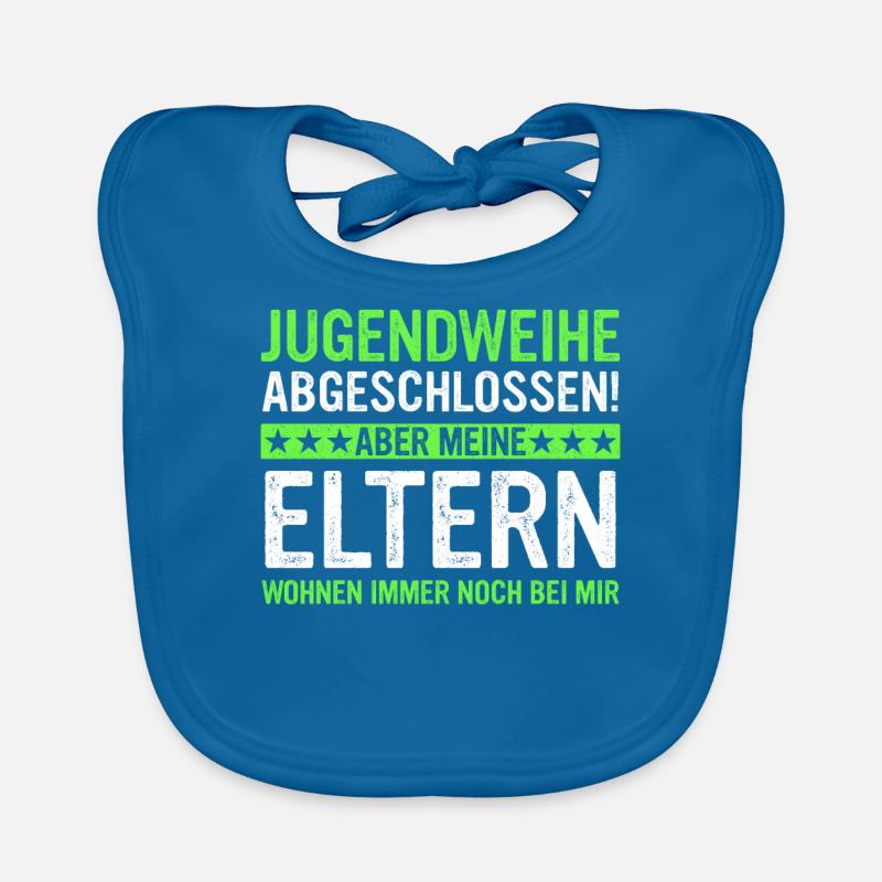 Jugendweihe Mädchen Junge Erwachsen - Baby Bio-Lätzchen - Pfauenblau