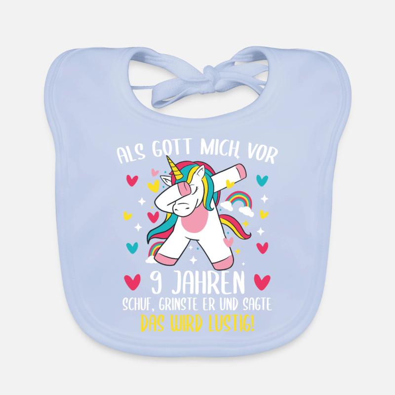 Geschenk 9 Jahre Geburtstagskind Baby Bio-Lätzchen