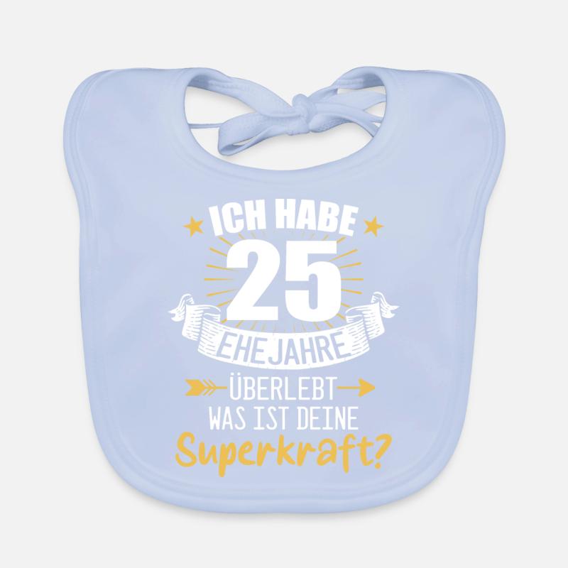 25 Hochzeitstag Geschenk Ehejahre Baby Bio-Lätzchen