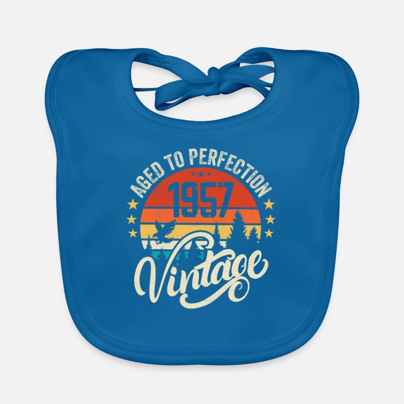 1957 Vintage - Geburtstagsgeschenk 1957 Retro 1957 - Baby Bio-Lätzchen - Pfauenblau