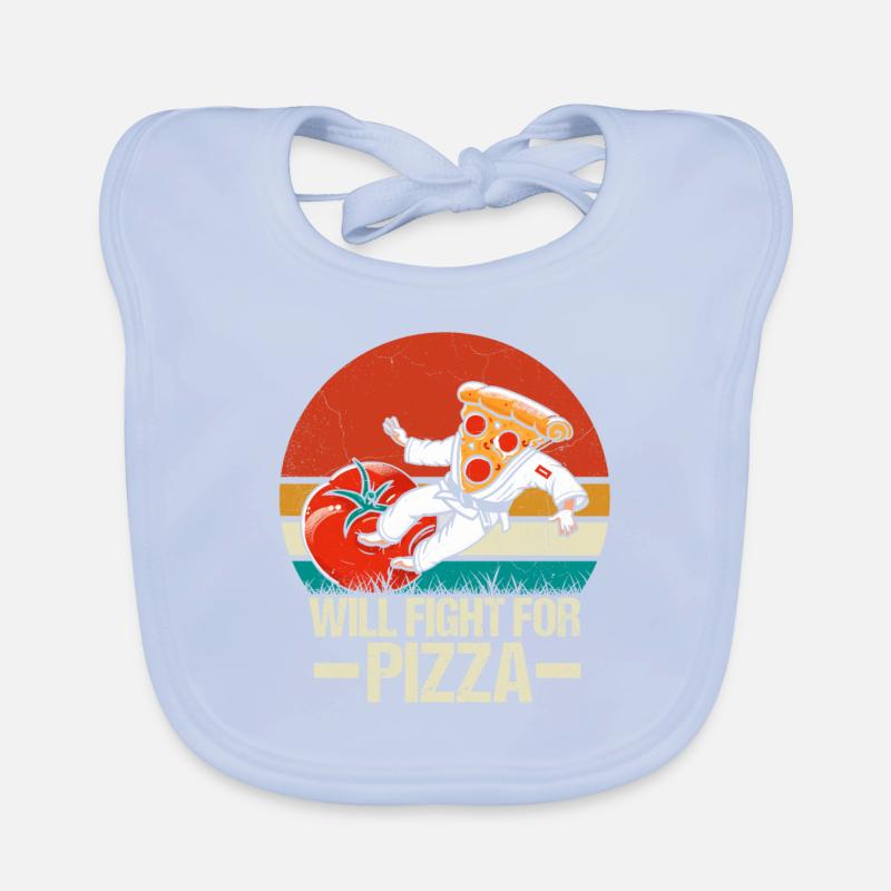 Will fight for Pizza Karate Organic Baby Bibs