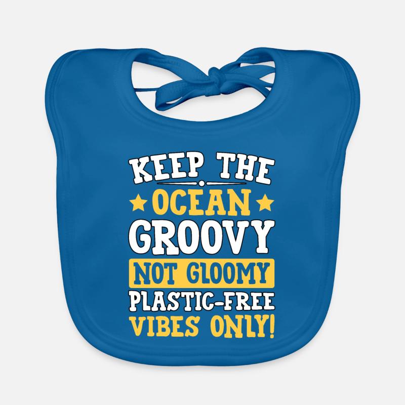 Keep the Ocean groovy not gloomy plastic-free Organic Baby Bibs