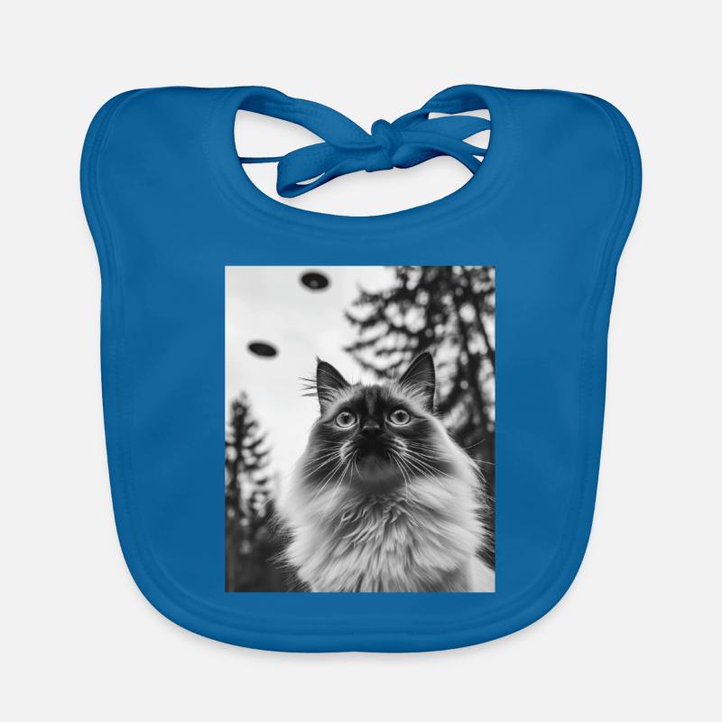 Katze - Alien Selfie Birman UFO Baby Bio-Lätzchen