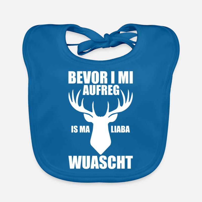 Bevor I mi aufreg Is Ma Liaba Wuascht Geschenk - Baby Bio-Lätzchen - Pfauenblau