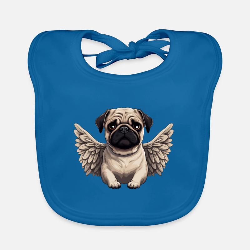 Süßer Mops-Engel im Comic-Stil Baby Bio-Lätzchen