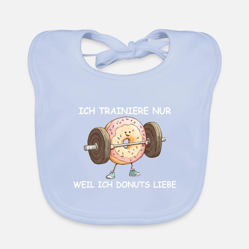 Bodybuilder Doughnut Organic Baby Bibs
