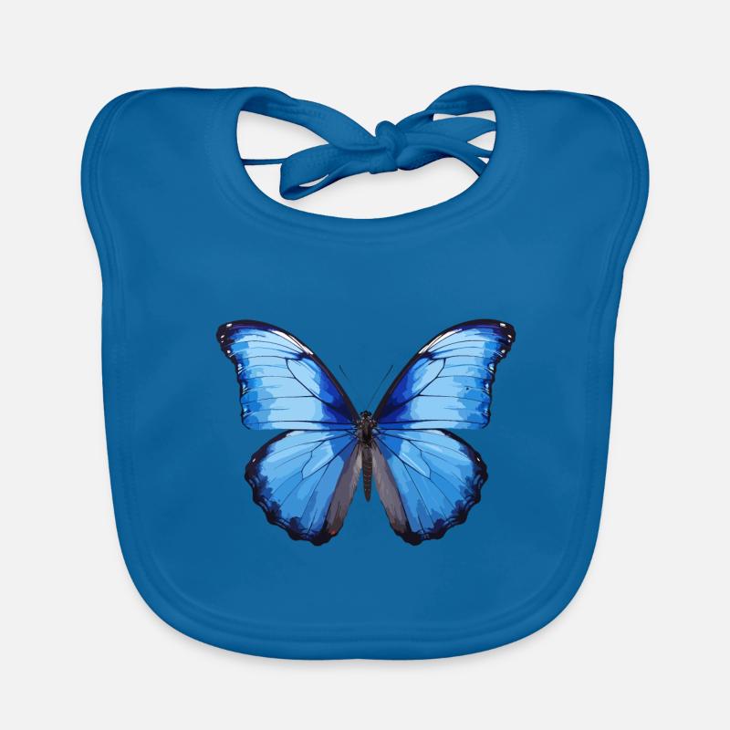 Blue Morpho Butterfly Organic Baby Bibs