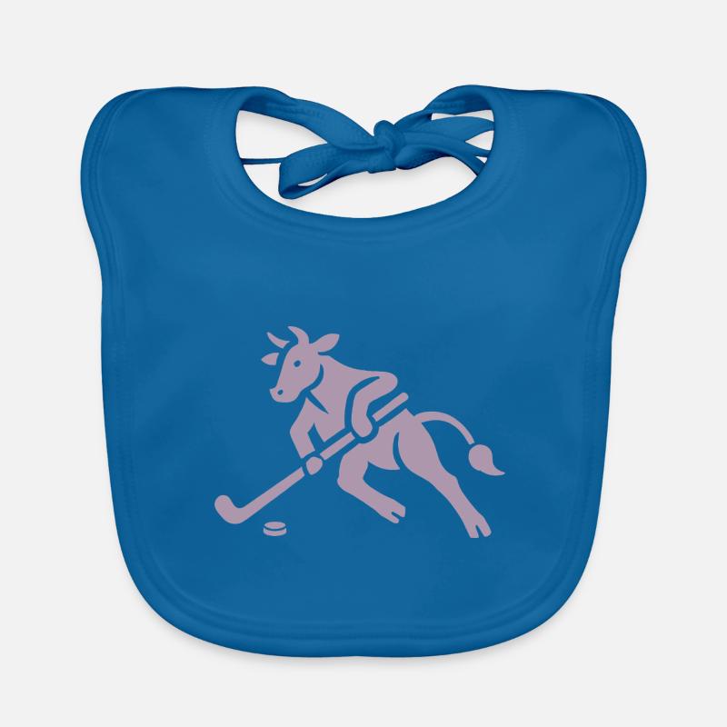 Kuh Bulle Eishockeyspieler Silhouette Baby Bio-Lätzchen