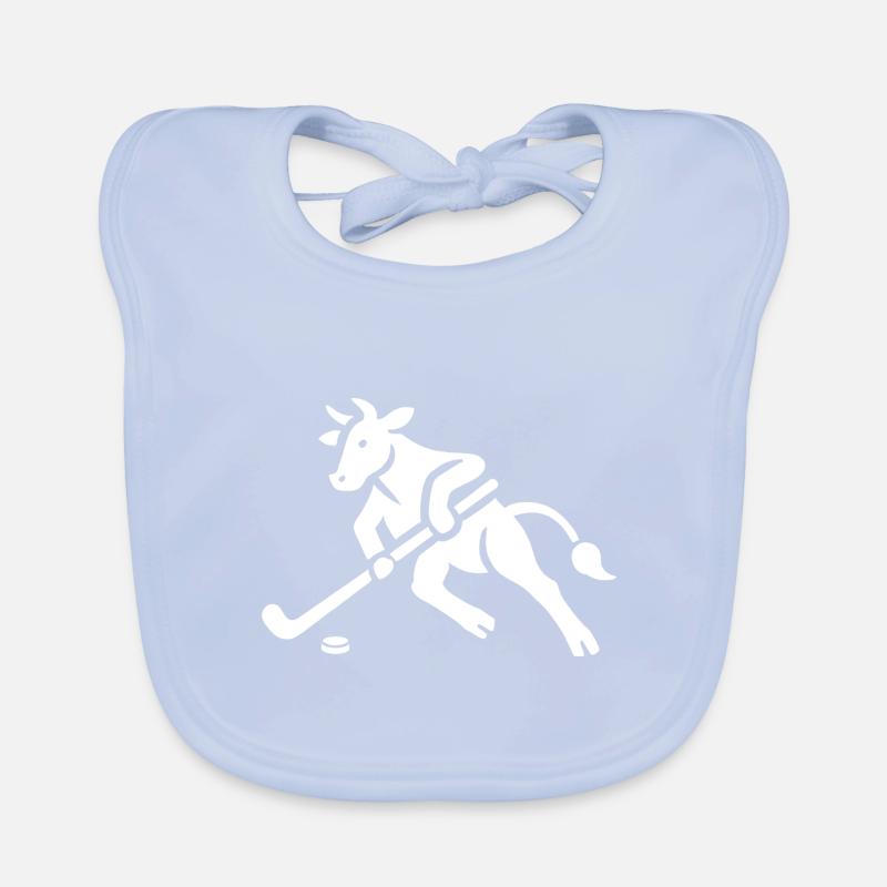 Kuh Bulle Eishockeyspieler Silhouette Minimalistis Baby Bio-Lätzchen