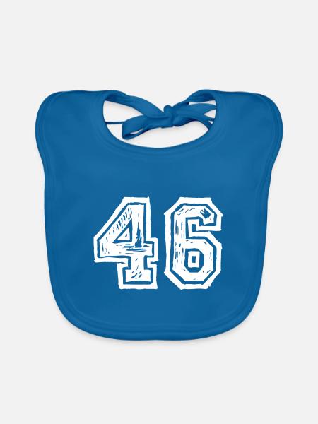 46 nombre de maillots - Bavoir bio Bébé - bleu paon - Devant
