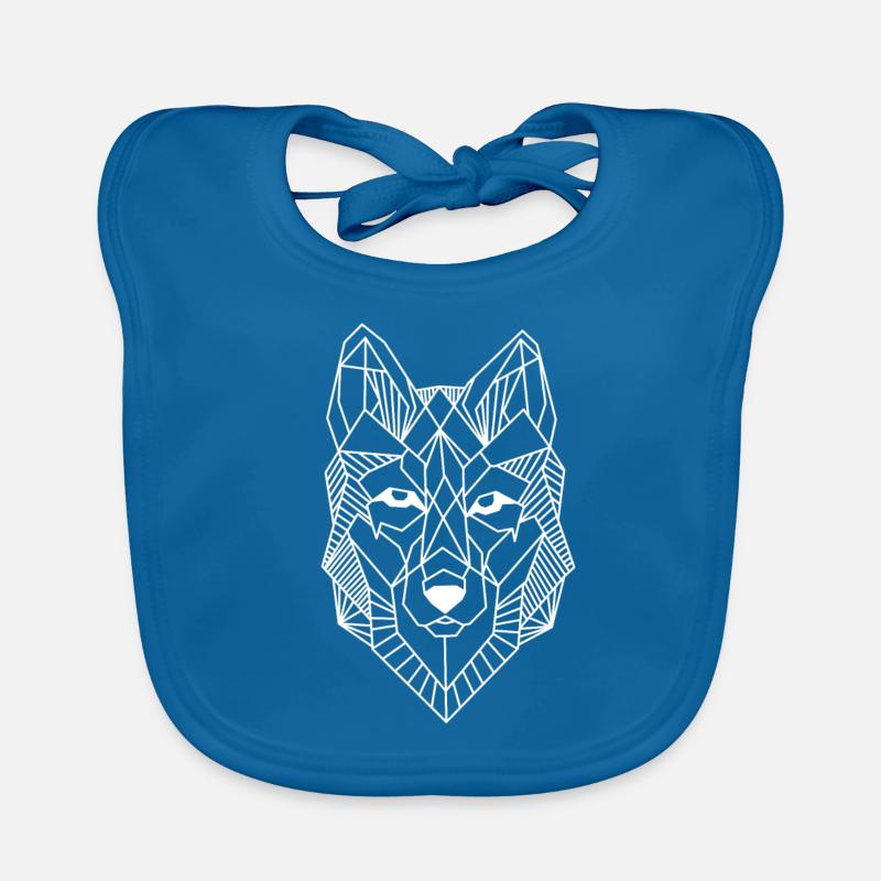 Wolf Predator Alpha Pack Prey Idée Cadeau Sauvage - Bavoir bio Bébé - bleu paon
