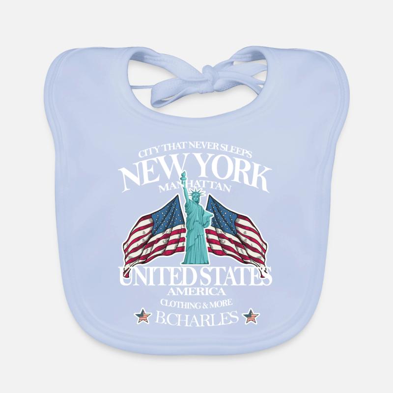 New York,Manhattan,Freiheitsstatue,cool,Geschenk Baby Bio-Lätzchen