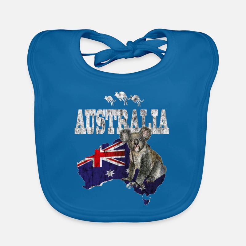 Australie koala - Bavoir bio Bébé - bleu paon